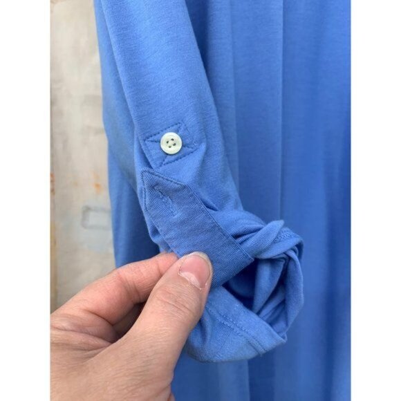 L.L. Bean Open Front Supima Cotton Cardigan M Reg Misses Light Blue Item ID29256 - Picture 3 of 5